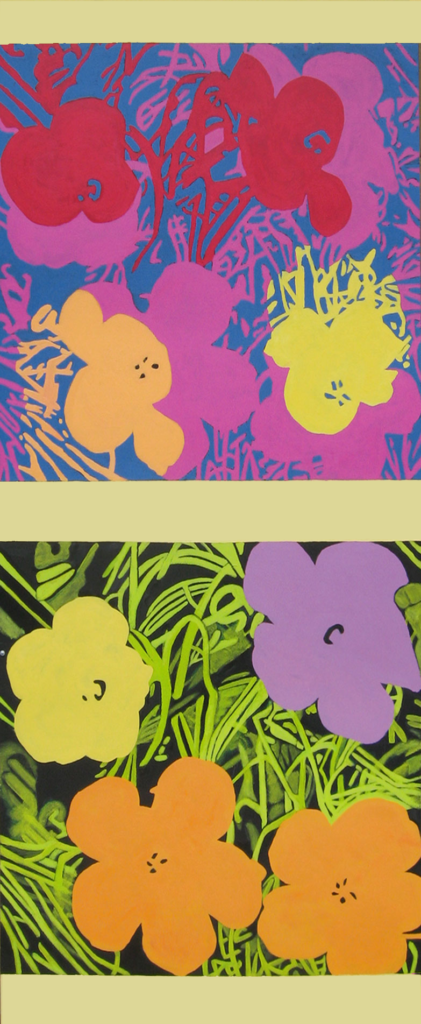 Panel with copy of Warhol's Flower series